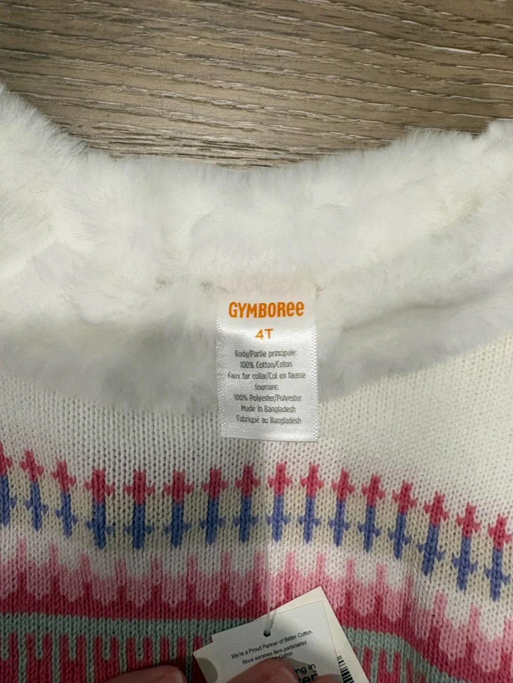 Gymboree Cream Sweater Dress with Pink and Blue Fair Isle Accents